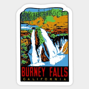 Burney Falls Vintage Style Sticker